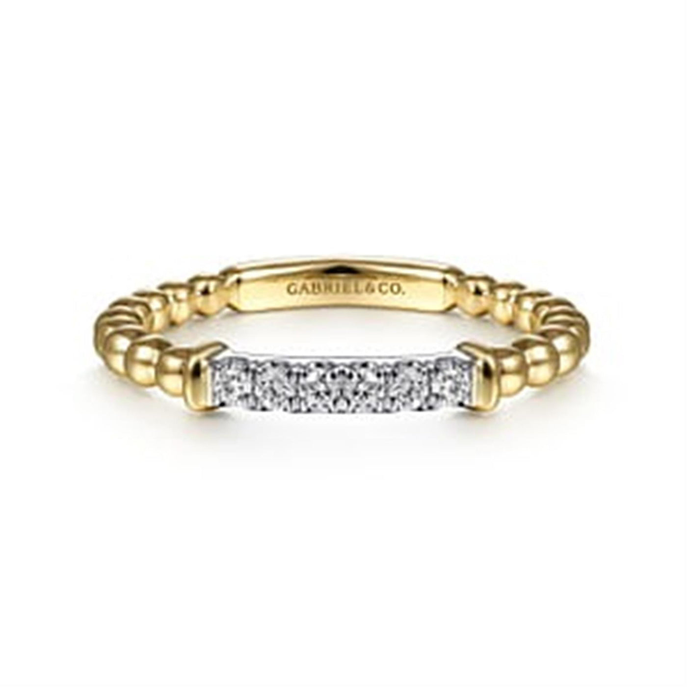 Gabriel 14K White & Yellow Gold 0.11ctw Bujukan Diamond Fashion Ring