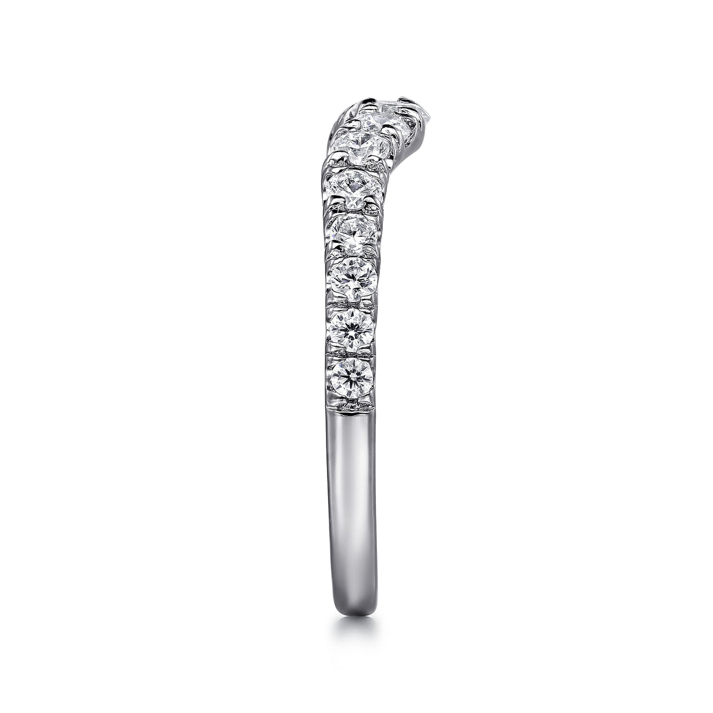 Gabriel 14K White Gold 0.504ctw Contoured Diamond Band