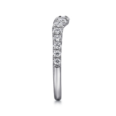 Gabriel 14K White Gold 0.504ctw Contoured Diamond Band