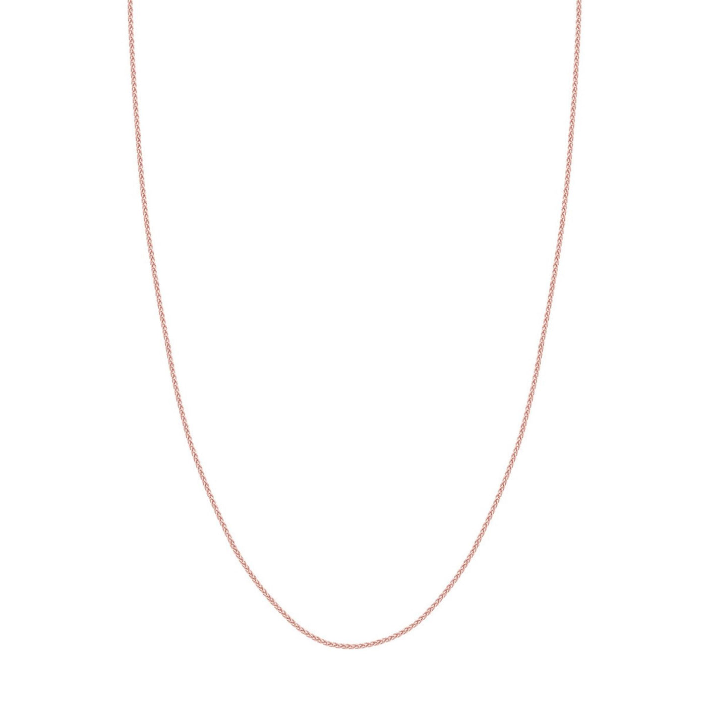 14K Rose Gold 1mm 22" Adjustable Wheat Chain