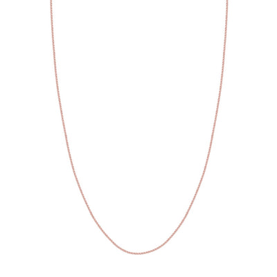 14K Rose Gold 1mm 22" Adjustable Wheat Chain