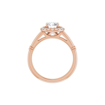 Ever & Ever 14K Rose Gold .16ctw Round Halo Style Diamond Semi-Mount Engagement Ring
