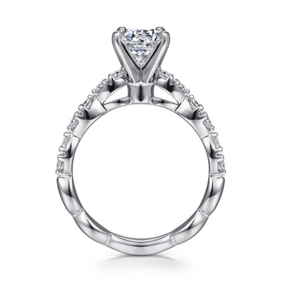Gabriel 14K White Gold .45ctw 4 Prong Style Diamond Semi-Mount Engagement Ring