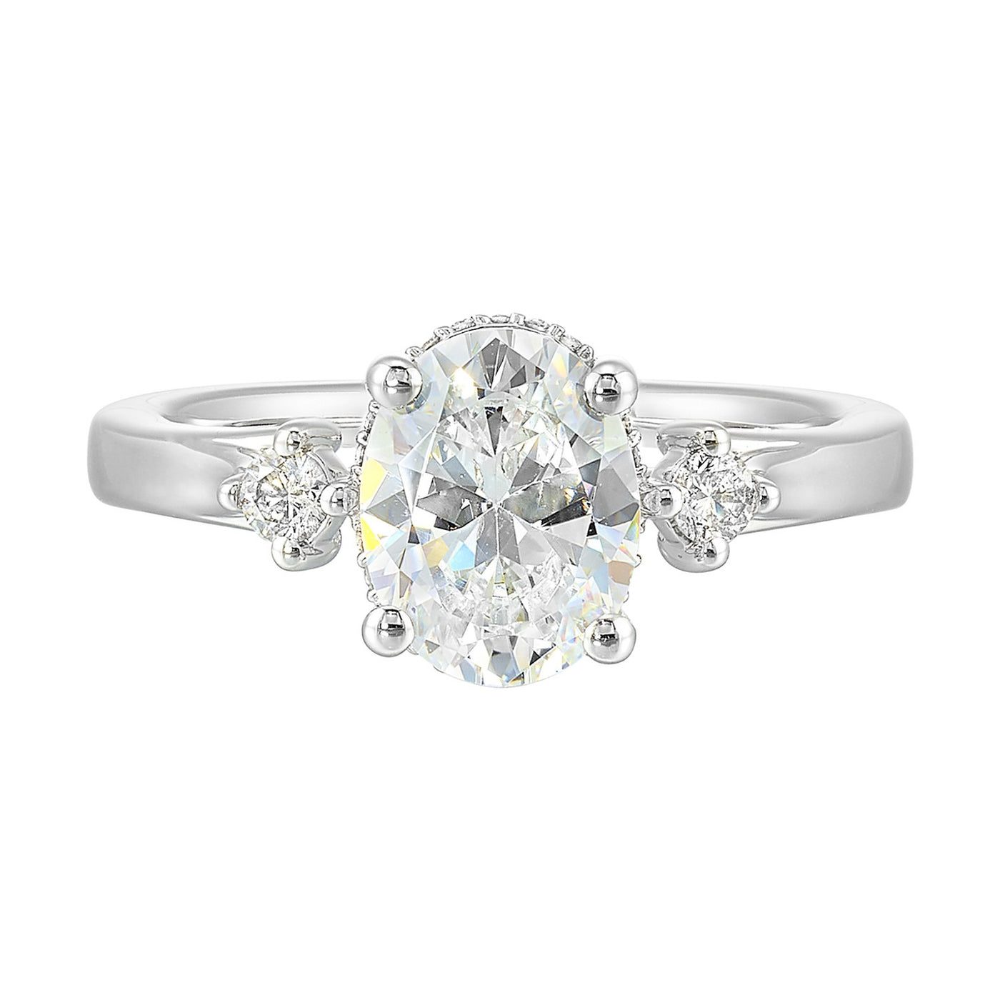 14K White Gold 0.17ctw 4 Prong Style Diamond Semi-Mount Engagement Ring