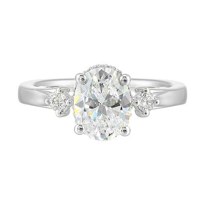 14K White Gold 0.17ctw 4 Prong Style Diamond Semi-Mount Engagement Ring