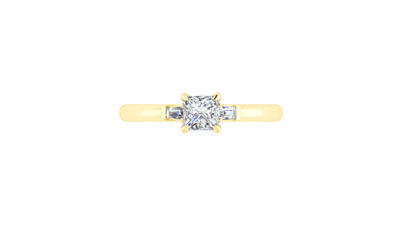 14K Yellow Gold 0.70ctw 4 Prong Engagement Ring by Thollot