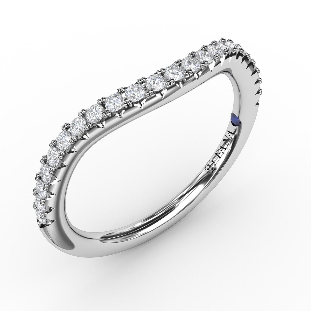 Fana 14K White Gold 0.25ctw Curved Diamond Band