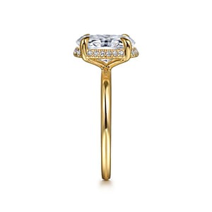 Gabriel - Lotus Collection 14K Yellow Gold 0.11ctw Hidden Halo Style Diamond Semi-Mount Engagement Ring