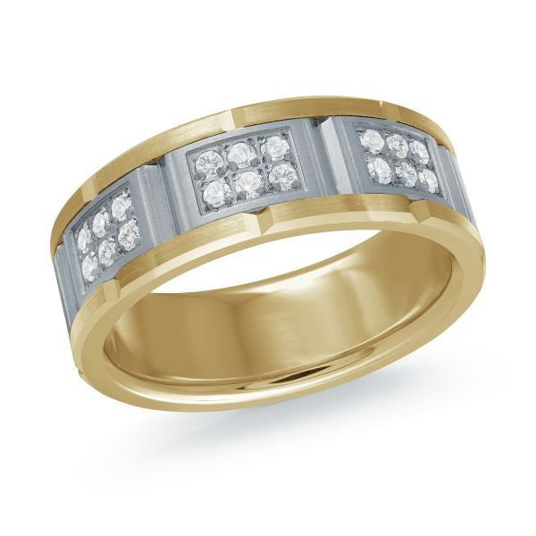 Malo 8mm Tantalum and 14K Yellow Gold Wedding Band