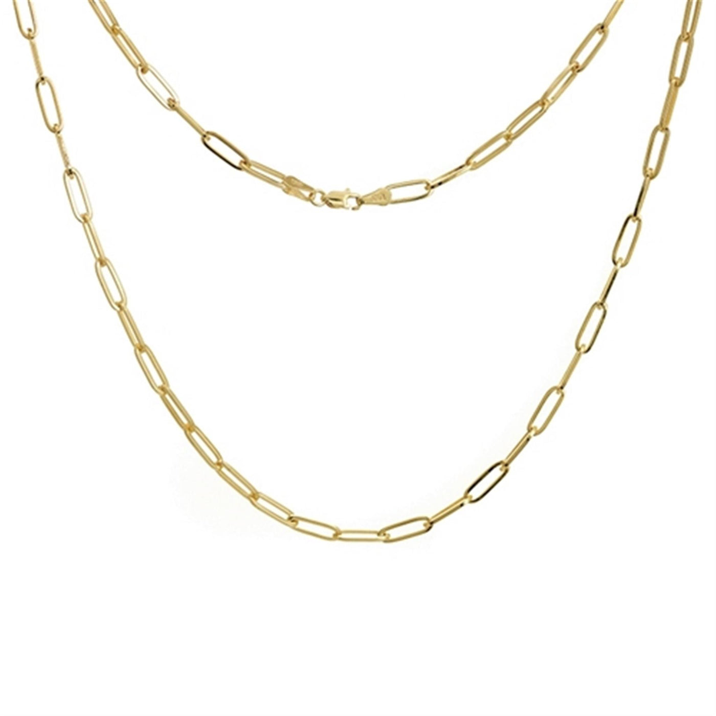 14K Yellow Gold 3.80mm 16" Paper Clip Chain
