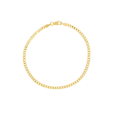 10K Yellow Gold 7" Solid Chain Curb Chain