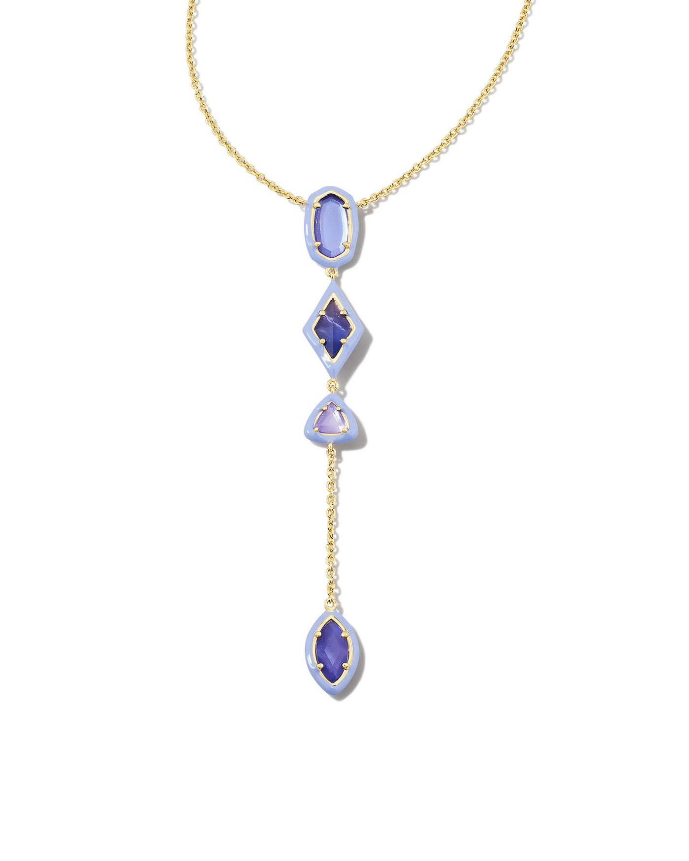 Gold Tone Necklace Featuring Ombre Lavendar Mix by Kendra Scott