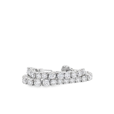 Platinum 10.02ctw 7" Tennis Style Diamond Bracelet