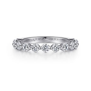 Gabriel 14K White Gold 0.97ctw Lab Grown Stackable Diamond Band