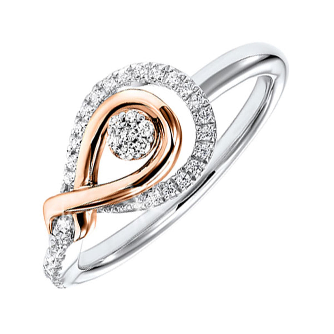 Sterling Silver .17ctw Infinity Diamond Fashion Ring