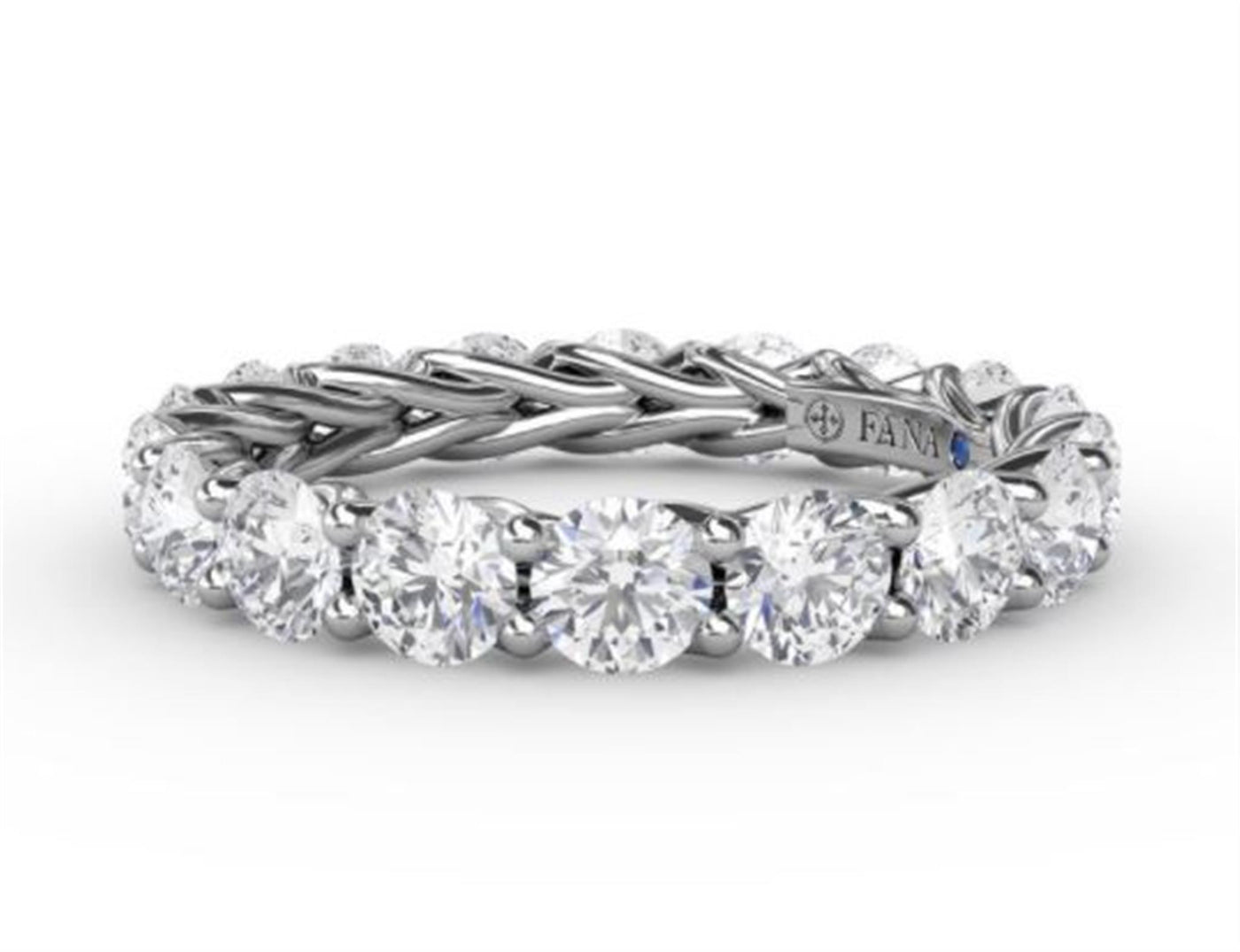 14K White Gold 2.88ctw Diamond Eternity Band 
Featuring a Polished Finish