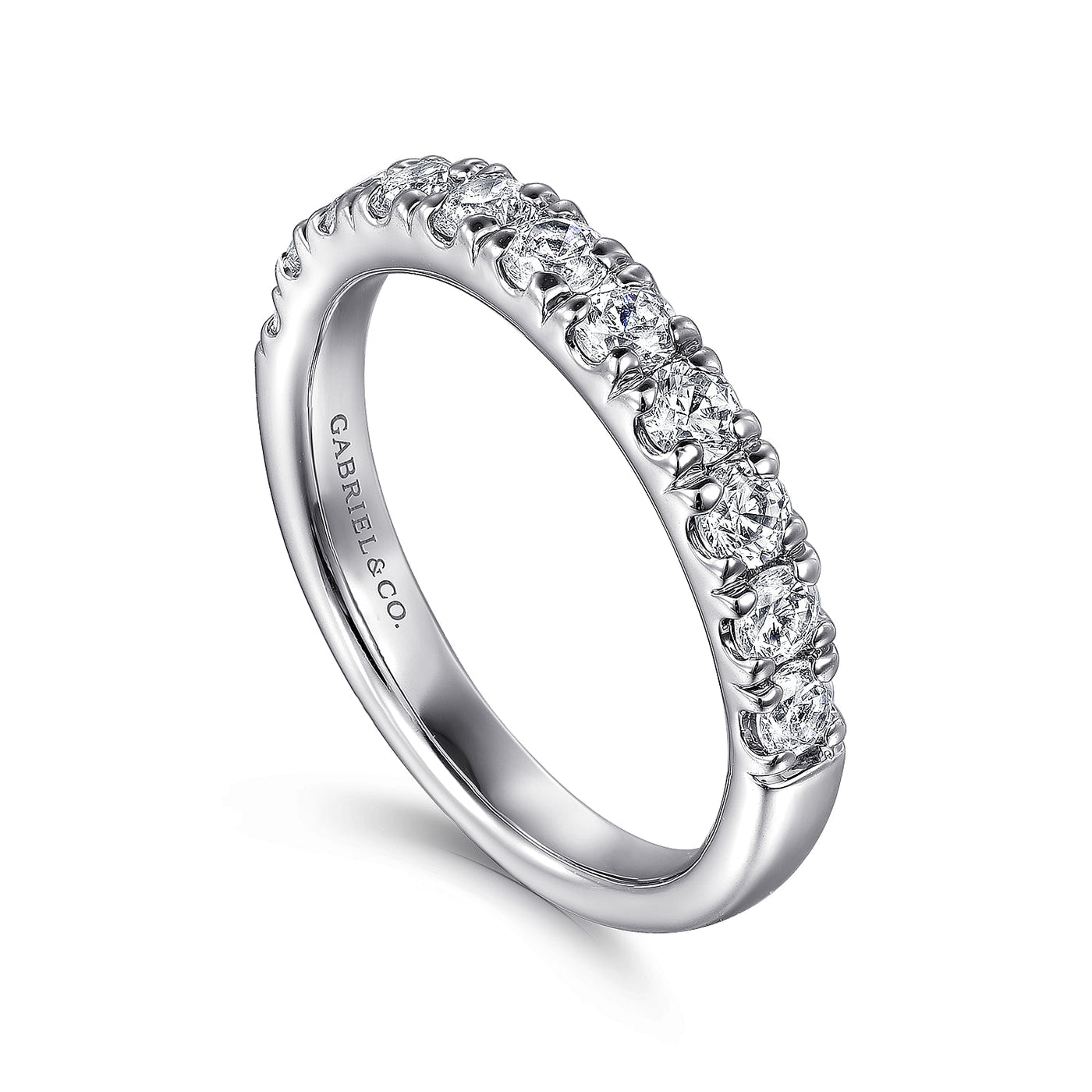 Gabriel 14K White Gold 0.75ctw Diamond Wedding Band