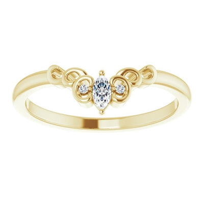 Ever & Ever 14K Yellow Gold .07ctw Curved Diamond Band