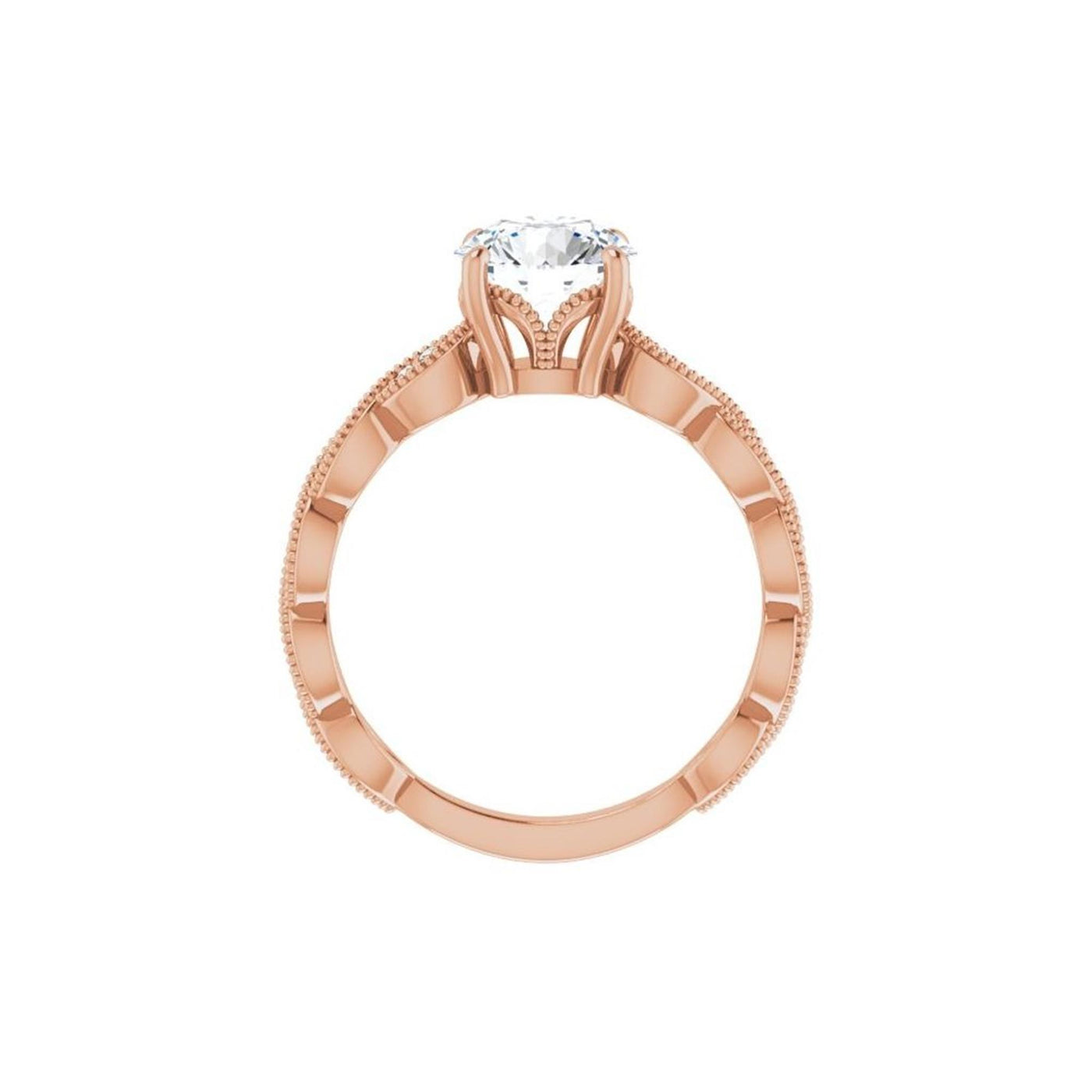 Ever & Ever 14K Rose Gold .10ctw 4 Prong Style Diamond Semi-Mount Engagement Ring