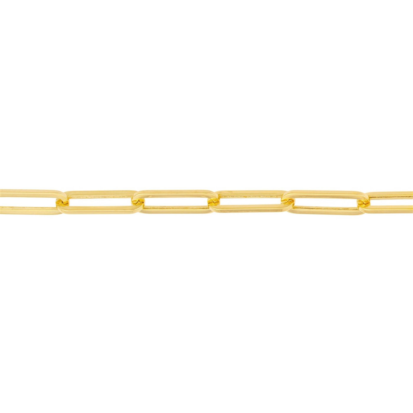 14K Yellow Gold 8" Solid Paper Clip Fashion Bracelet