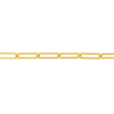 14K Yellow Gold 8" Solid Paper Clip Fashion Bracelet