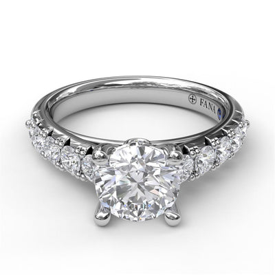Fana 14K White Gold .58ctw 4 Prong Style Diamond Semi-Mount Engagement Ring
