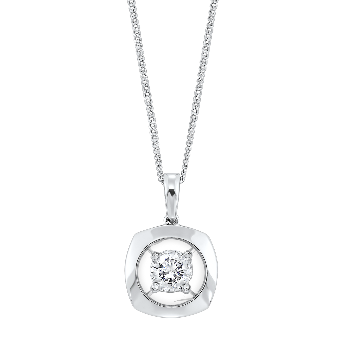 10K White Gold .10ctw Rhythm of Love Style Pendant