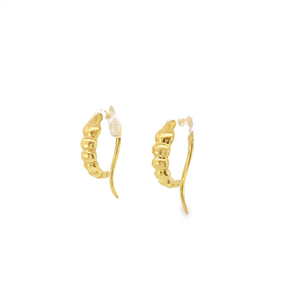 Estate 22K Yellow Gold x 15mm Circle Huggie Style Earrings