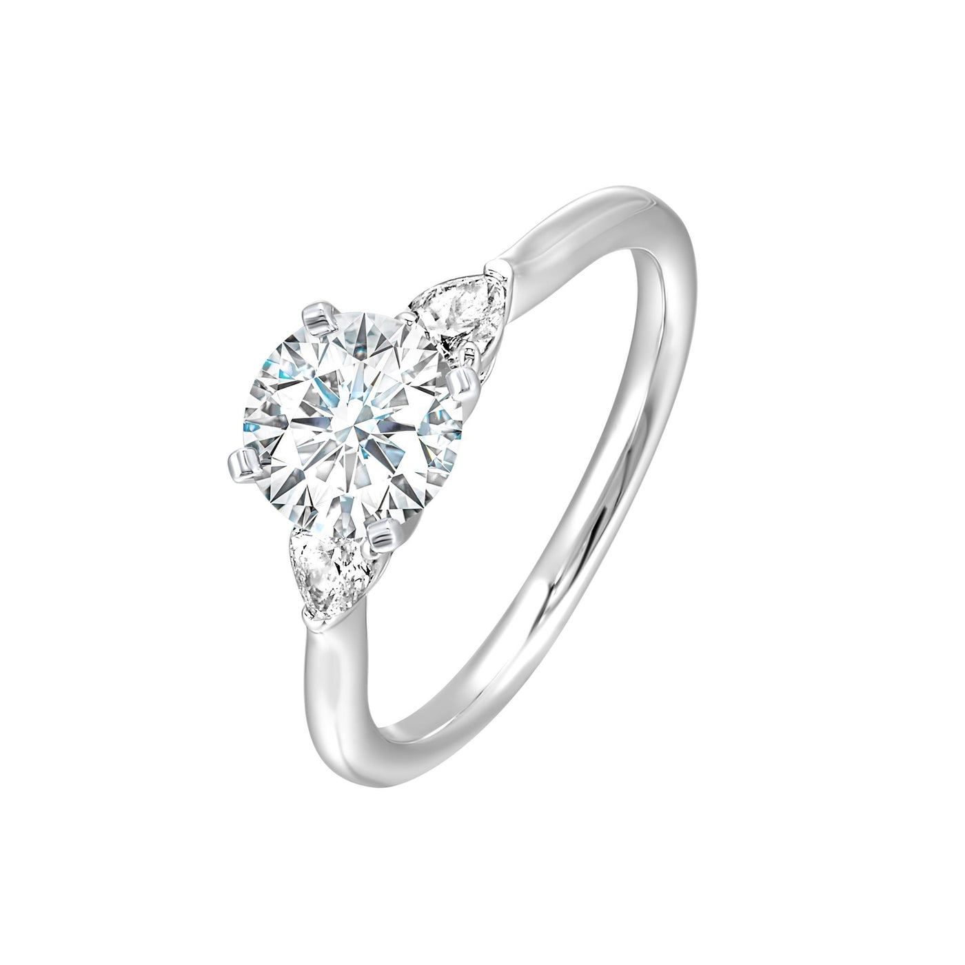 Thollot-Colorado Cut 14K White Gold 0.33ctw 4 Prong Style Diamond Semi-Mount Engagement Ring