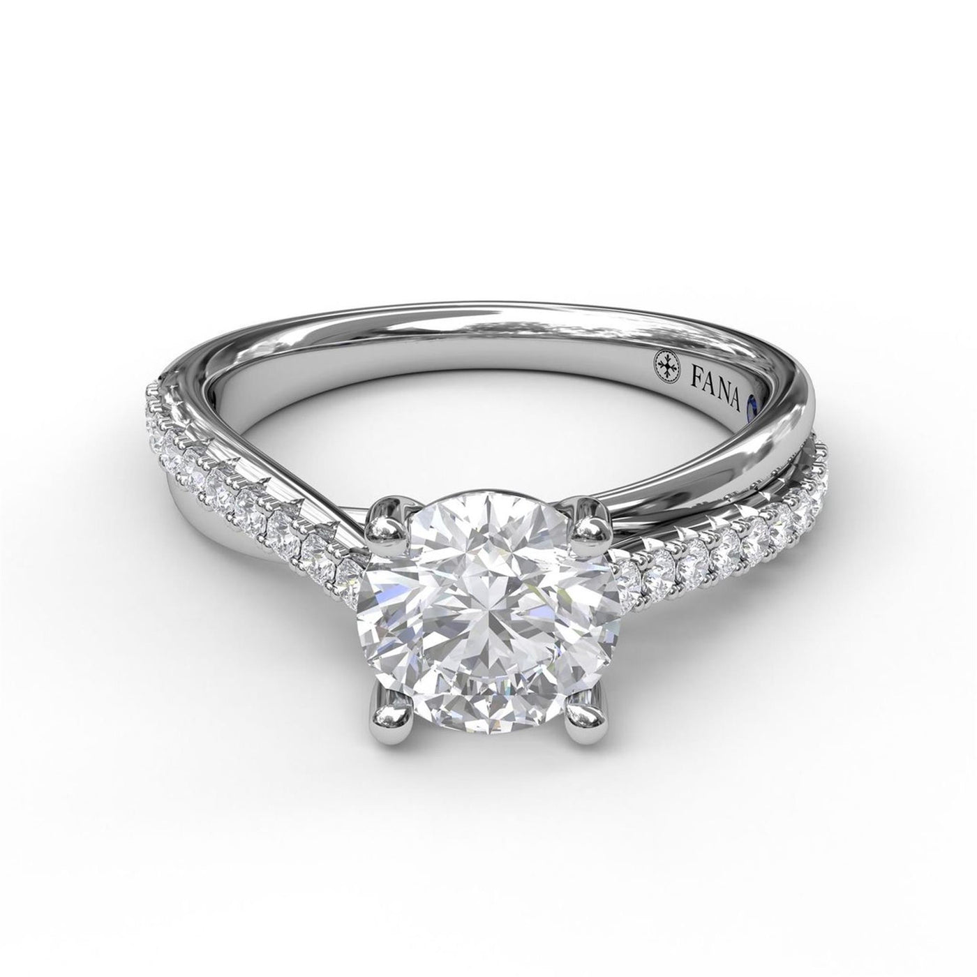 Fana 14K White Gold .24ctw 4 Prong Style Diamond Semi-Mount Engagement Ring