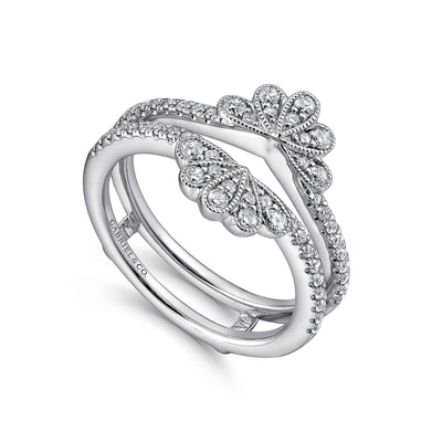 Gabriel 14K White Gold 0.45ctw Diamond Ring Guard