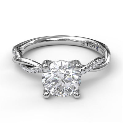 Fana 14K White Gold .10ctw 4 Prong Style Diamond Semi-Mount Engagement Ring