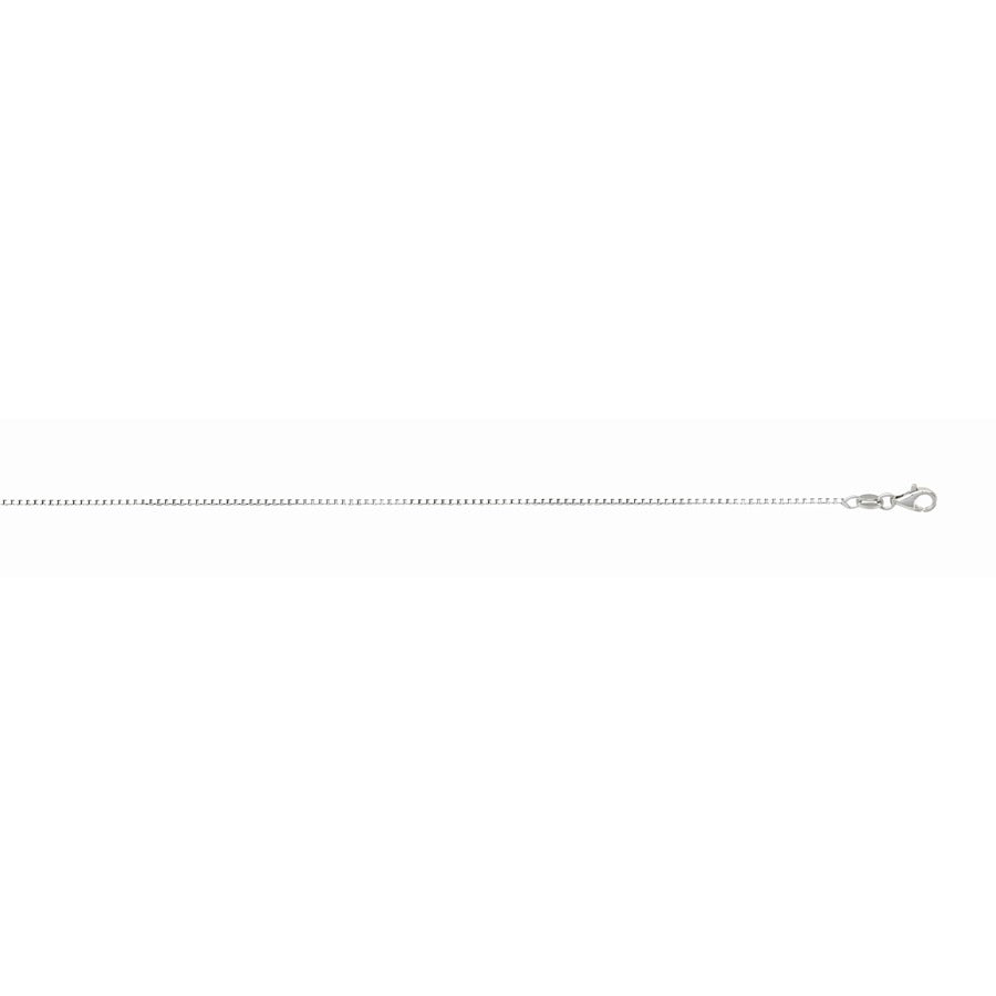 Sterling Silver Rhodium Plating 1.1mm 22" Box Chain