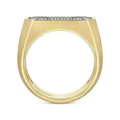 Gabriel 14K Yellow Gold .85ctw Signet Gent's Diamond Ring