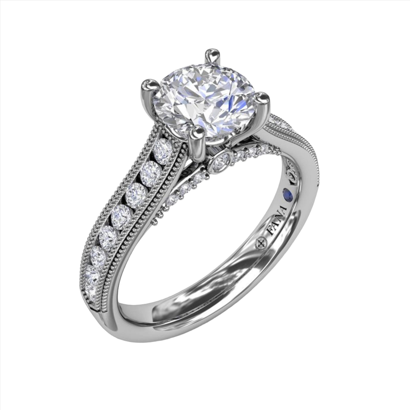 Fana 14K White Gold .40ctw 4 Prong Style Diamond Semi-Mount Engagement Ring