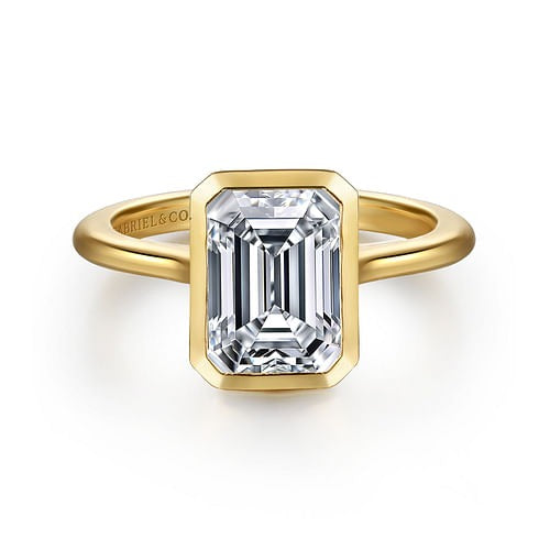 Gabriel 14K Yellow Gold Bezel Style Diamond Semi-Mount Engagement Ring