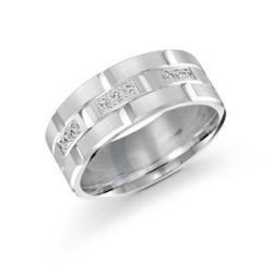 Malo 14K White Gold 9mm Flat Wedding Band