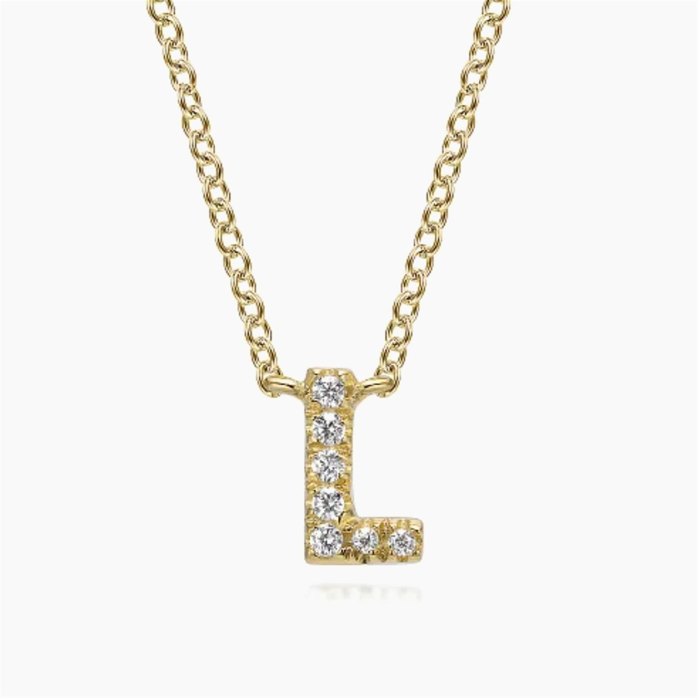 14K Yellow Gold .02ctw Initial Style Pendant