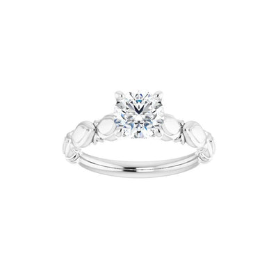 14K White Gold 4 Prong Style Diamond Semi-Mount Engagement Ring