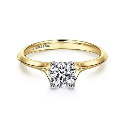 Gabriel 14K Yellow Gold 4 Prong Style Diamond Semi-Mount Engagement Ring