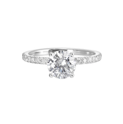 Thollot-Colorado Cut 14K White Gold 0.38ctw 4 Prong Style Diamond Semi-Mount Engagement Ring