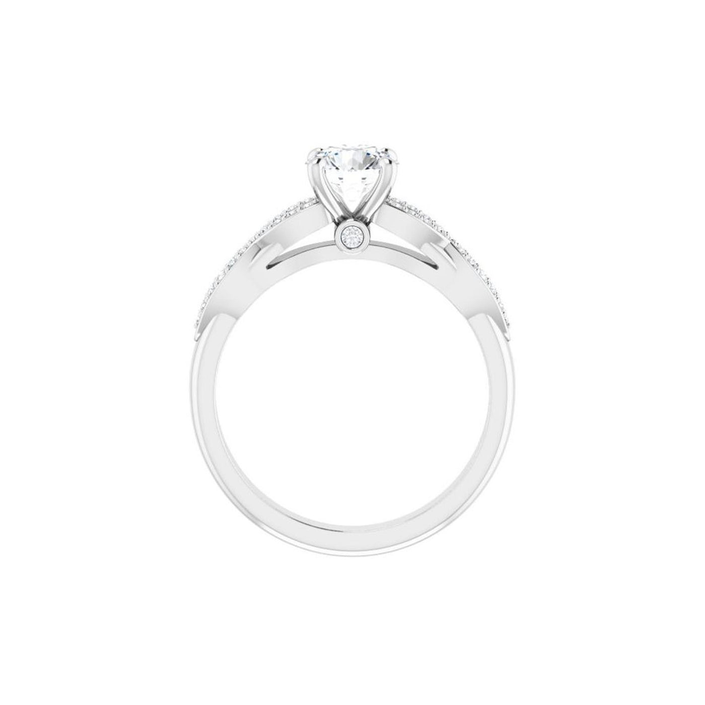 Ever & Ever 14K White Gold .21ctw 4 Prong Style Diamond Semi-Mount Engagement Ring