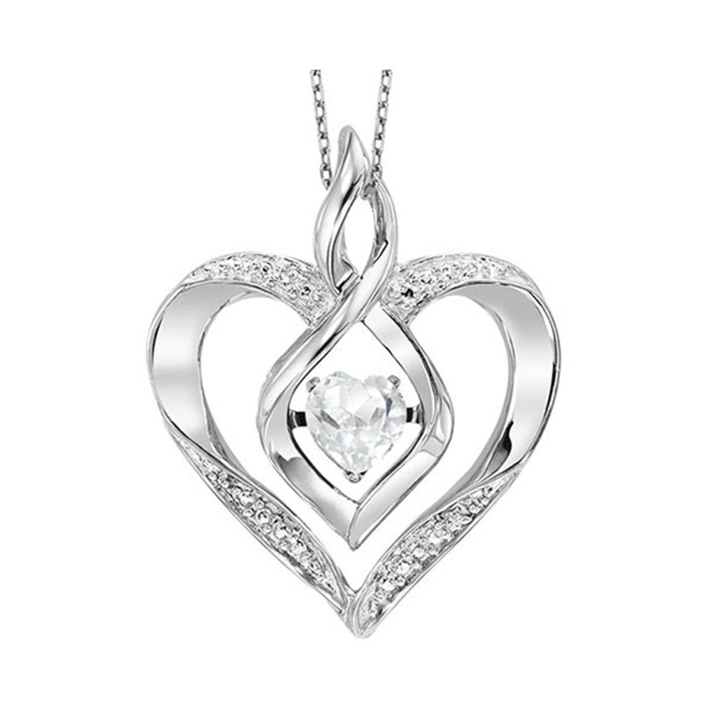Sterling Silver .26ctw Rhythm of Love Style Necklace