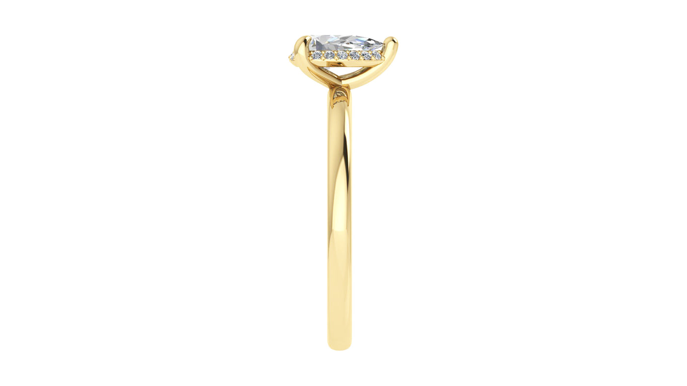 14K Yellow Gold .77ctw Hidden Halo Engagement Ring by Thollot