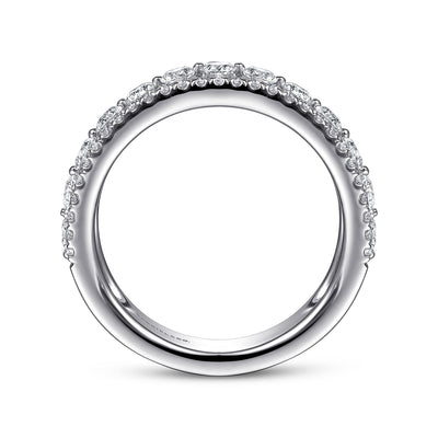 Gabriel 14K White Gold 1.05ctw Fancy Diamond Band