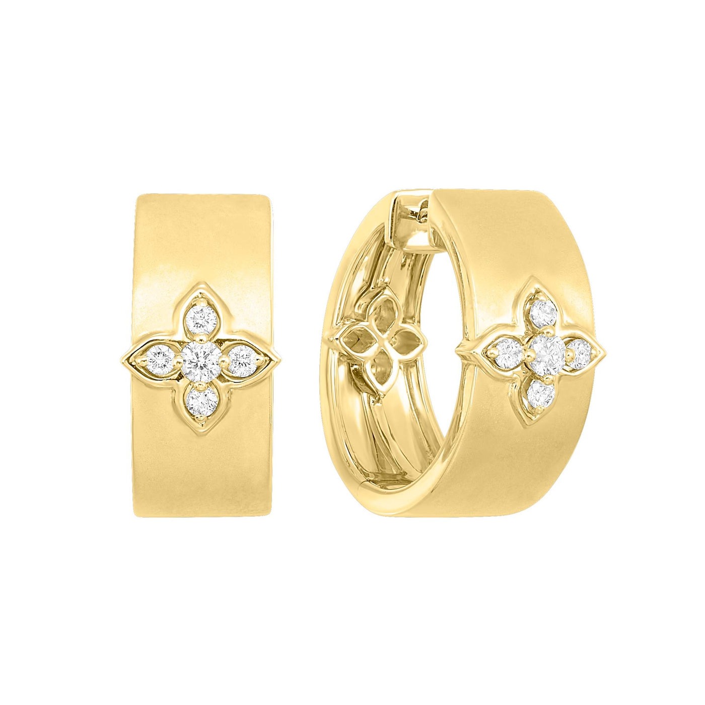 14K Yellow Gold .25ctw Etruscan Style Diamond Earrings