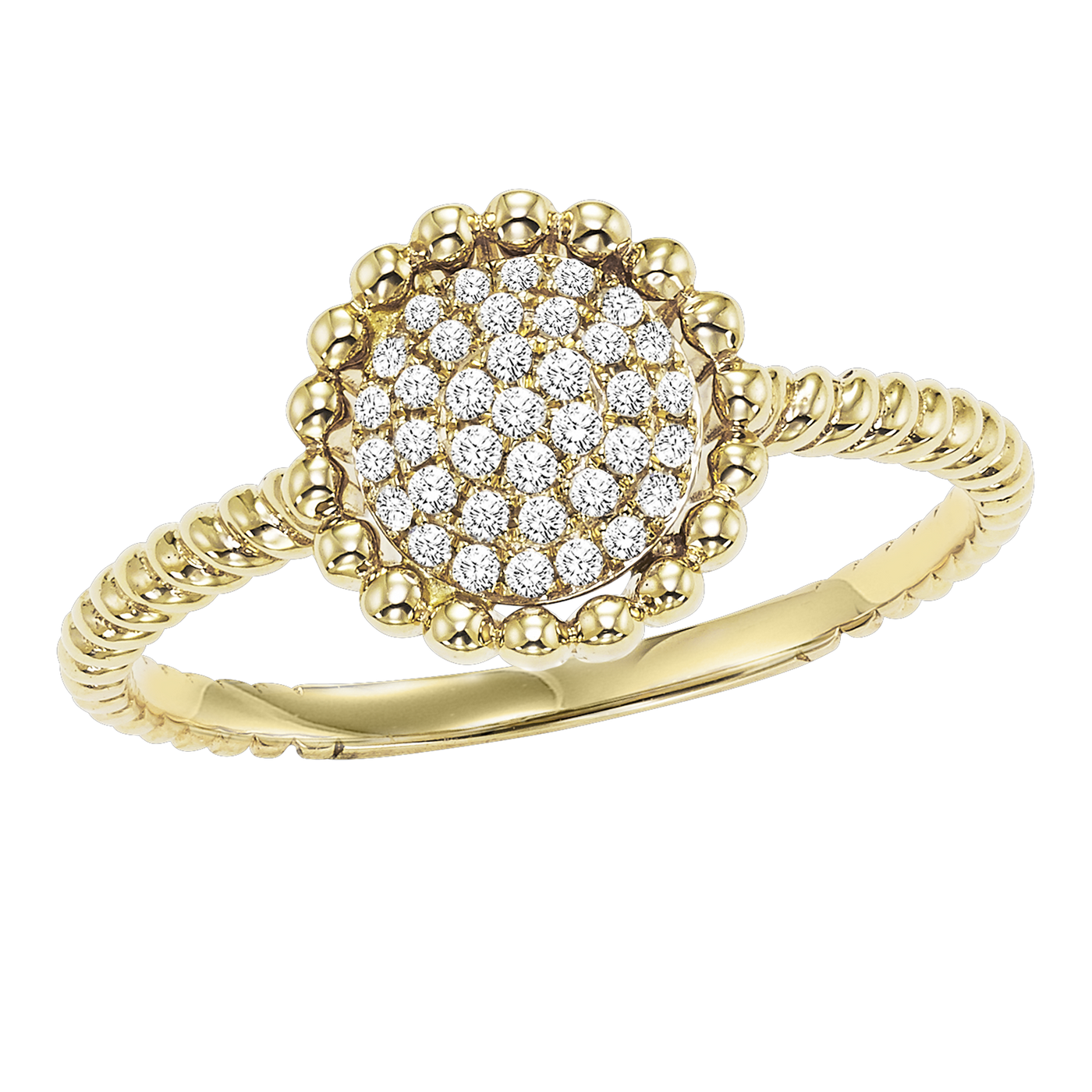10K Yellow Gold 0.17ctw Pave Diamond Fashion Ring