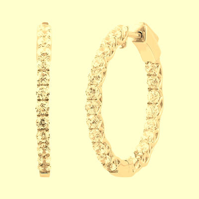 Armadani 14K Yellow Gold 2.00ctw Round Hoop Style Lab Grown Diamond Earrings