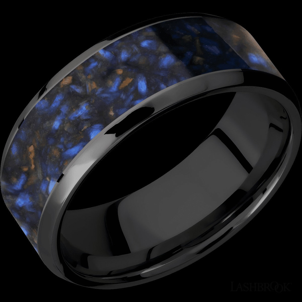 8mm Black Zirconium Wedding Band