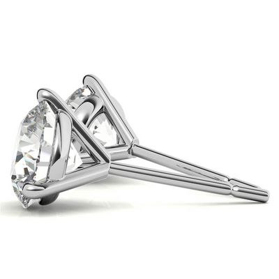 14K White Gold 2ctw Diamond Stud Earrings in Three Prong Martini Settings